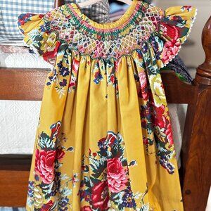 SMOKED SWEETS FALL FLORAL SMOCKED DRESS